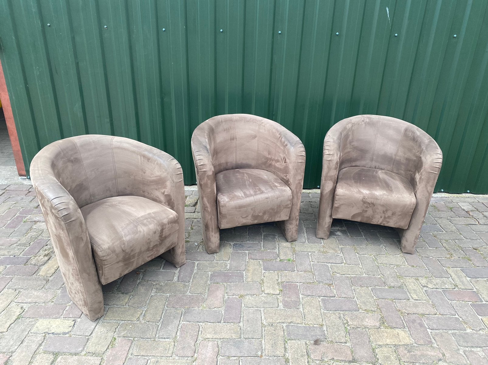 3 bruine stoelen, Ophalen, Gebruikt, 75 tot 100 cm