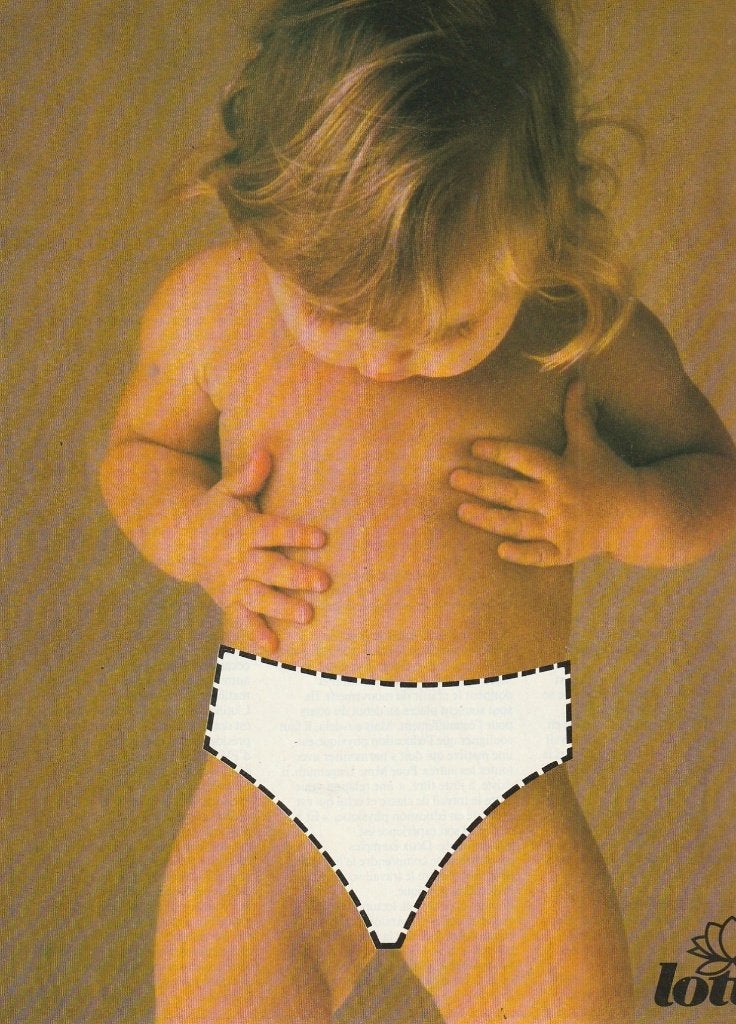 Retro reclame 1977 Lotus baby luiers past zich aan, Verzenden, Overige typen