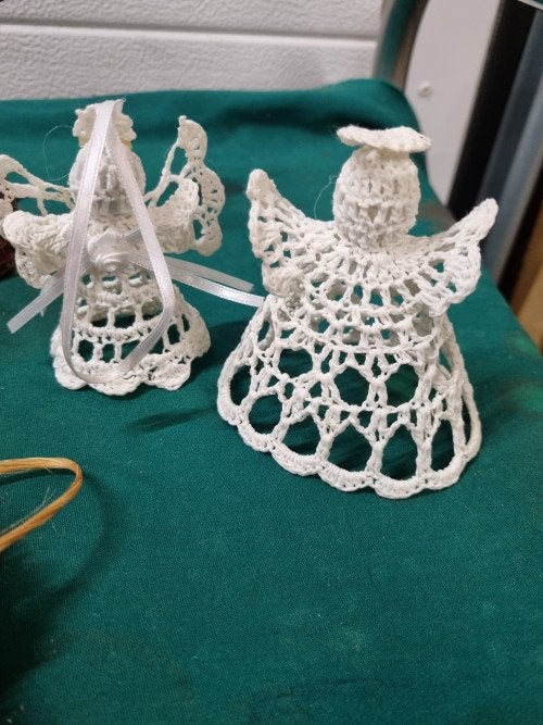 engeltjes gehaakt vintage 2x, Diversen, Kerst, Ophalen of Verzenden, 'T Olde Gre-j, Info@toldegrej.nl, Endepoelstraat 20f Didam