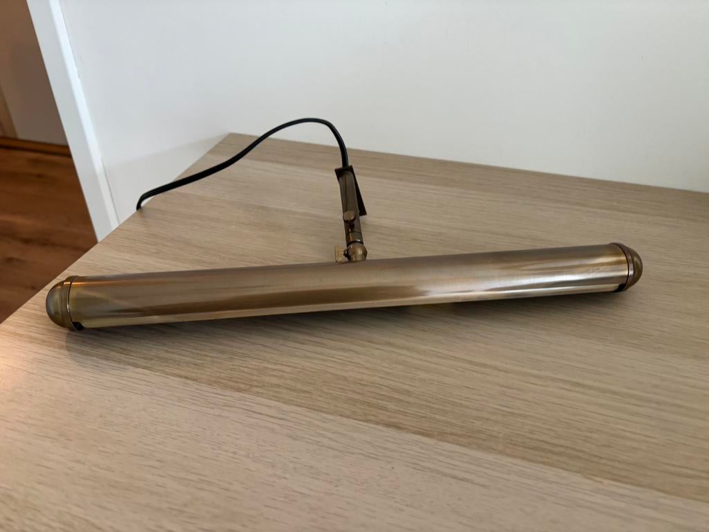 Vintage messing schilderijlamp, Ophalen of Verzenden, Zo goed als nieuw