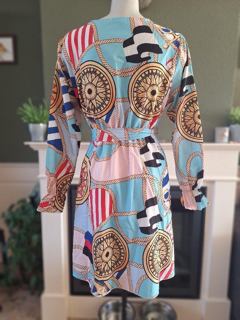 Made in Italy mooi kimono achtig jurk L, Made in Italy, Maat 42/44 (L), Zo goed als nieuw, Knielengte