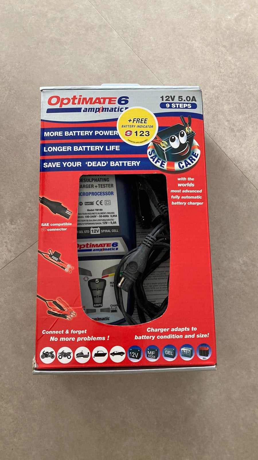 Accuoplader optimate 6 12 V/5A, Ophalen, Nieuw
