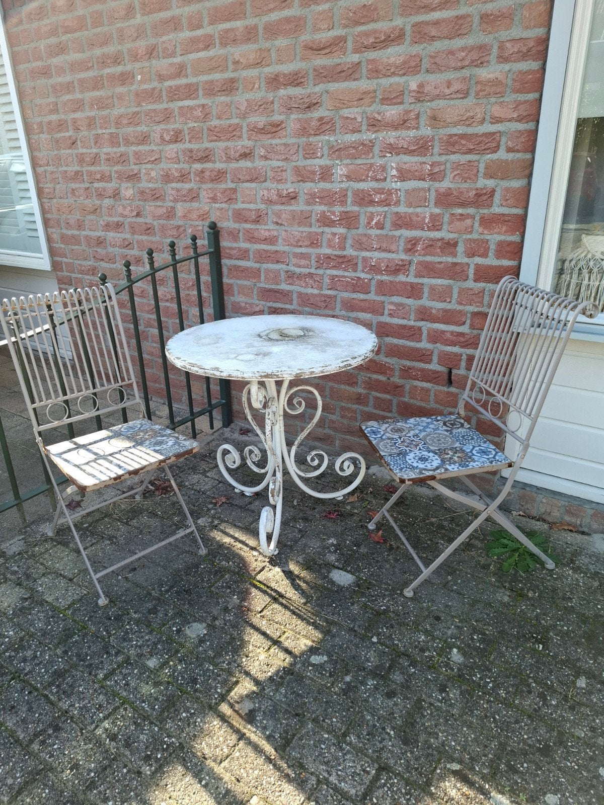 Gietijzeren Bistroset, Ophalen, Gebruikt, Overige materialen, 2 zitplaatsen