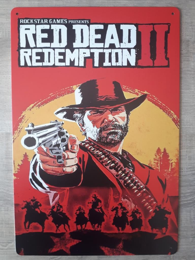 Red Dead Redemption 2 20x30 cm Metalen Reclamebord, Verzamelen, Ophalen of Verzenden, Nieuw, Reclamebord