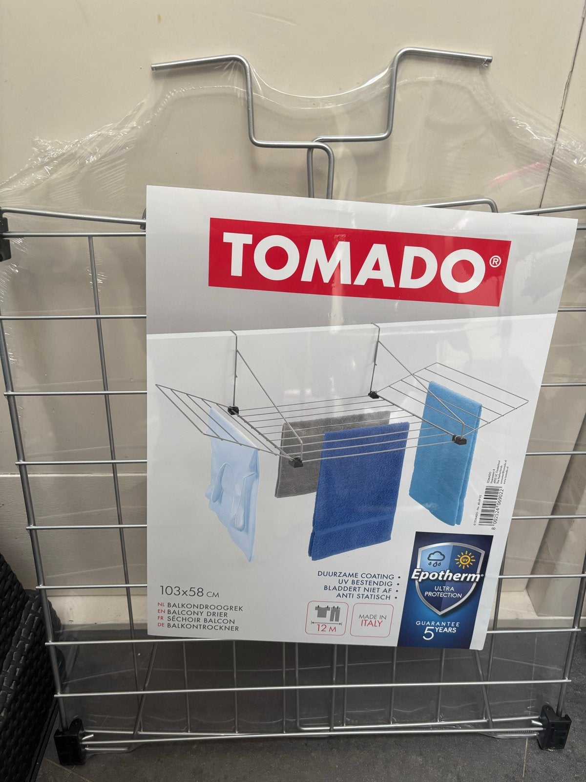 Tomado Balkondroger nieuw 103x58 cm - Compact Wasrek, Tuin en Terras, Droogmolens en Wasrekken, Ophalen of Verzenden, Nieuw, Wasrek