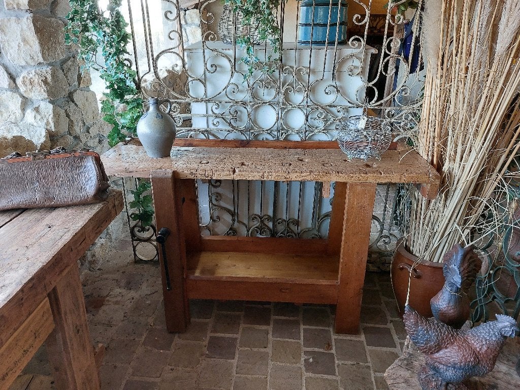 korte oude werkbank 149 cm lang, Antiek en Kunst, Ophalen
