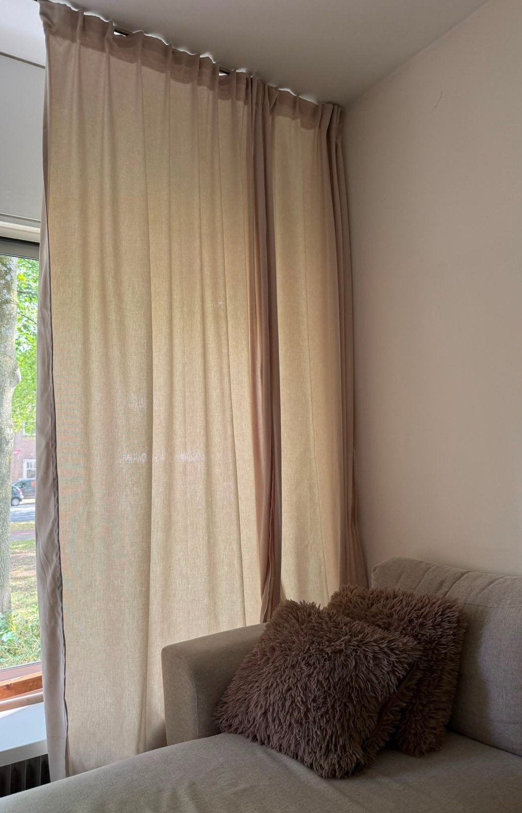 IKEA GINSTMOTT Gordijnen - Beige, 300x145 cm (4 stuks), Huis en Inrichting, Stoffering | Gordijnen en Lamellen, Ophalen, Met haken