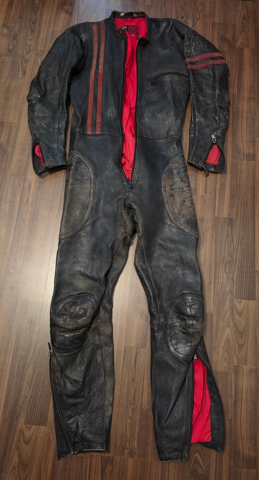 MQP leren motorjas en Hein Gericke leren motorbroek enz., Motoren, Ophalen, Tweedehands