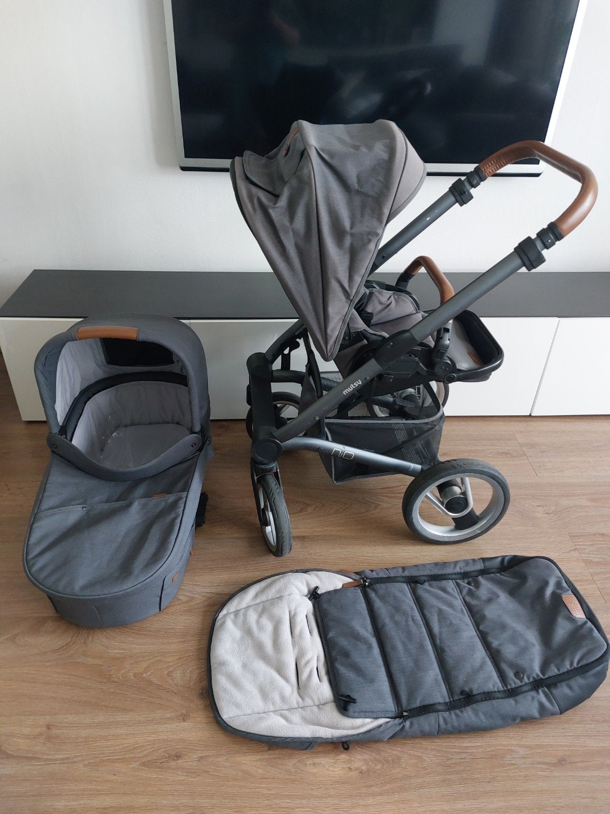 Mooie Mutsy Nio kinderwagen en wandelwagen, Ophalen, Gebruikt, Verstelbare duwstang, Combiwagen
