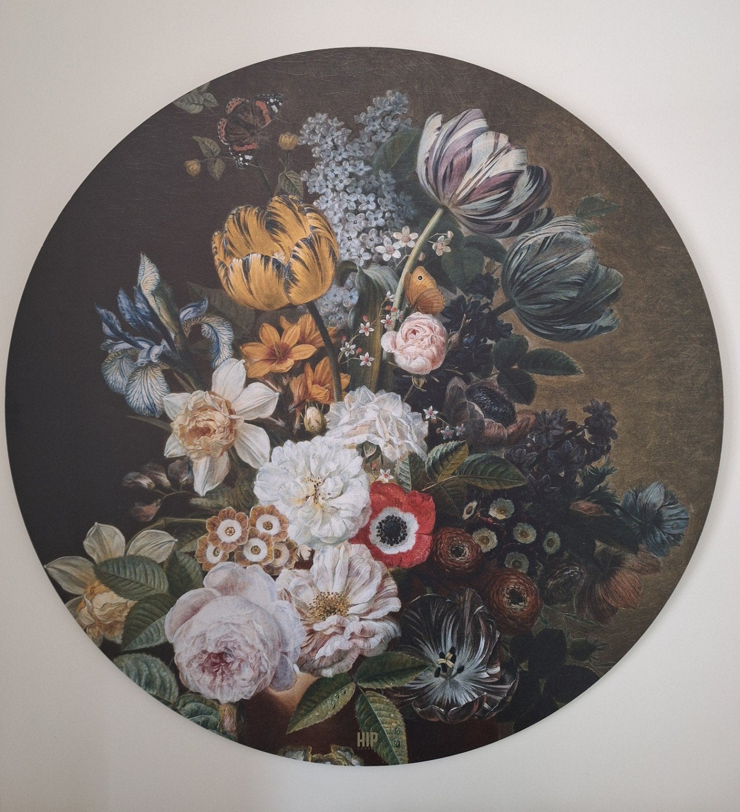 rond schilderij met bijpassende kussens, Ophalen, Zo goed als nieuw, Meerkleurig, Wandcirkel