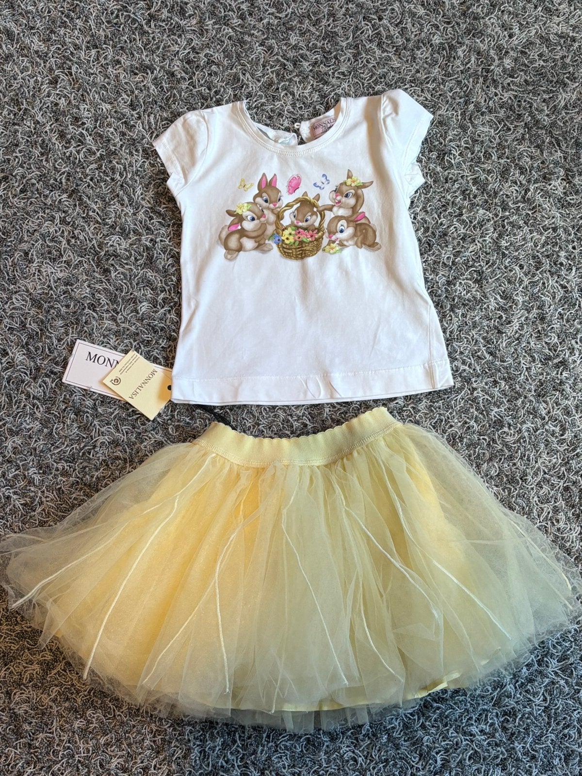 Monnalisa petticoat rok nieuw met bijpassend shirt 3 jaar, Ophalen of Verzenden, Zo goed als nieuw, Meisje, Setje