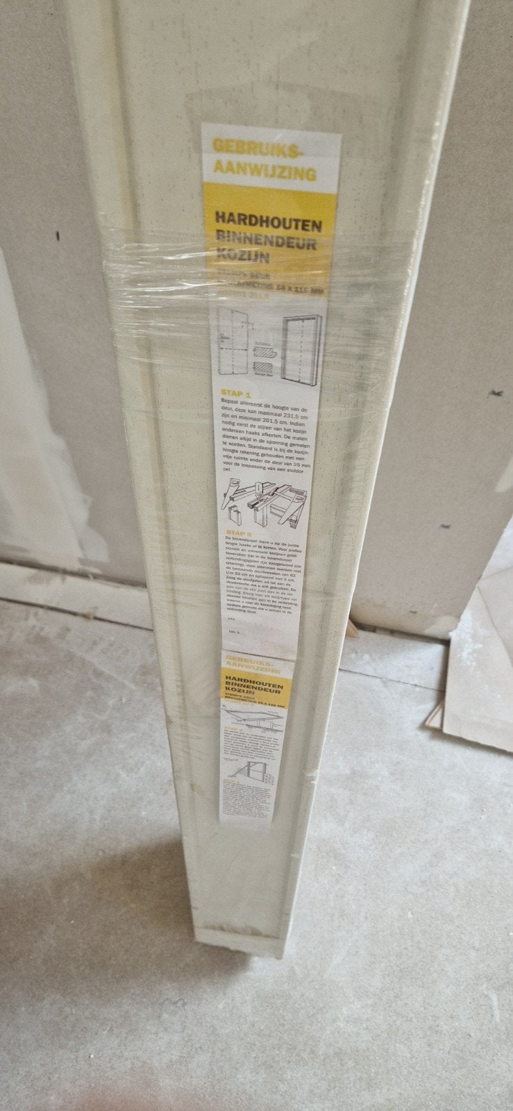 Hardhouten Montagekozijn STOMP 2315x115x56mm Wit Gegrond, Ophalen, Minder dan 80 cm, 215 cm of meer, Binnendeur