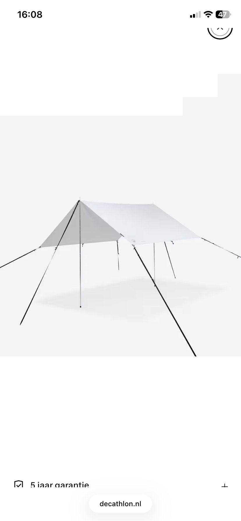 Multifunctionele Tarp en Schuiltent Fresh voor Kamperen, Ophalen, Gebruikt, Tot en met 2