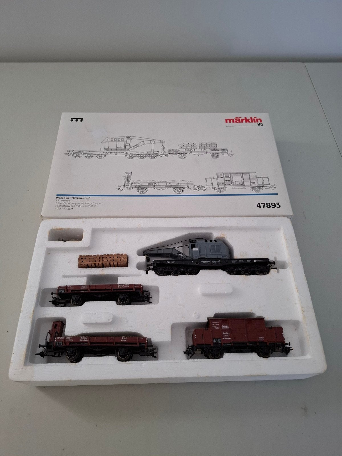 Marklin H0 47893 Vierdelige set 'Gleisbauzug' van de DRG, Wisselstroom, Treinset, Ophalen of Verzenden, Zo goed als nieuw