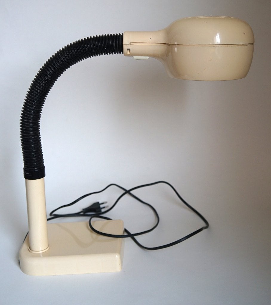 vintage design Italiaans Tafellamp Emmedi beige kunststof, Beige, Gebruikt, Overige merken, 42 cm