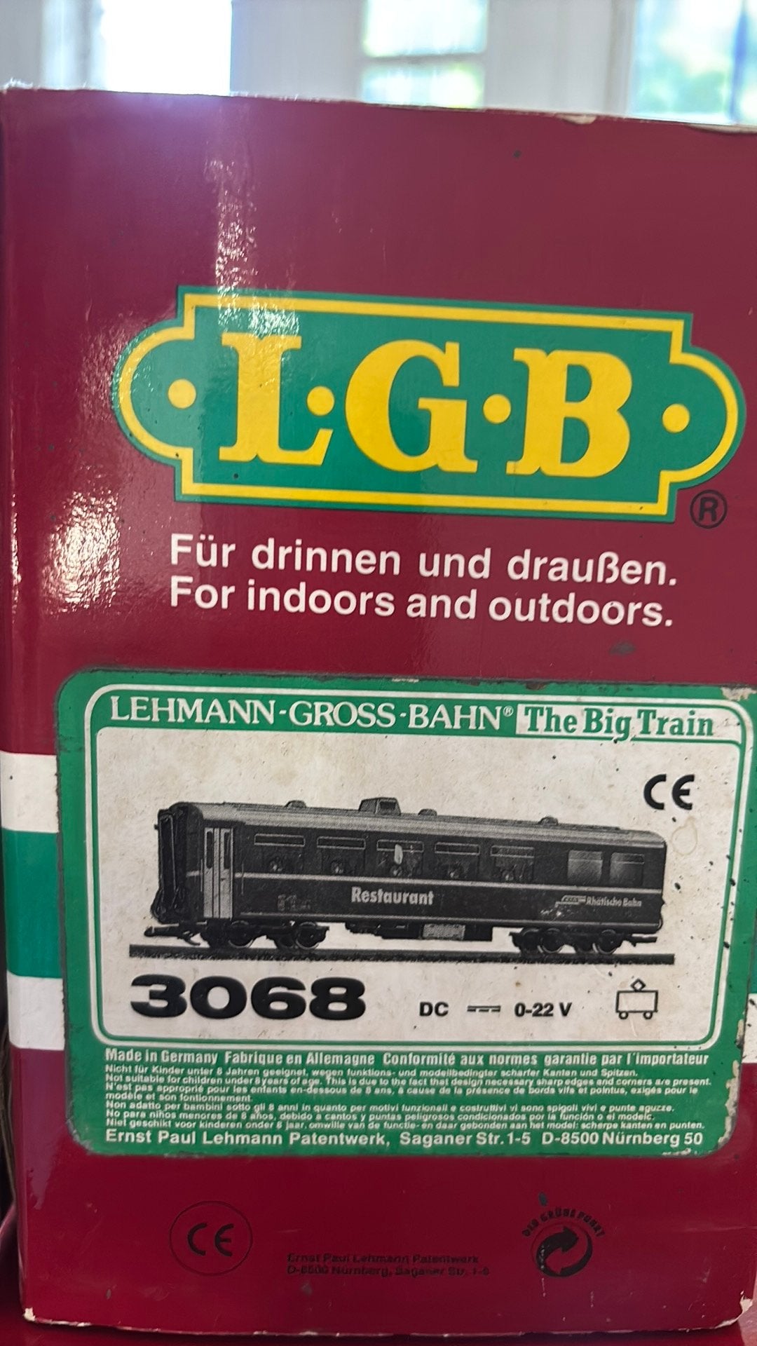 LGB 3068 Restaurantwagon, Hobby en Vrije tijd, Modeltreinen | H0, Overige merken, Gelijkstroom, Wagon, Ophalen of Verzenden