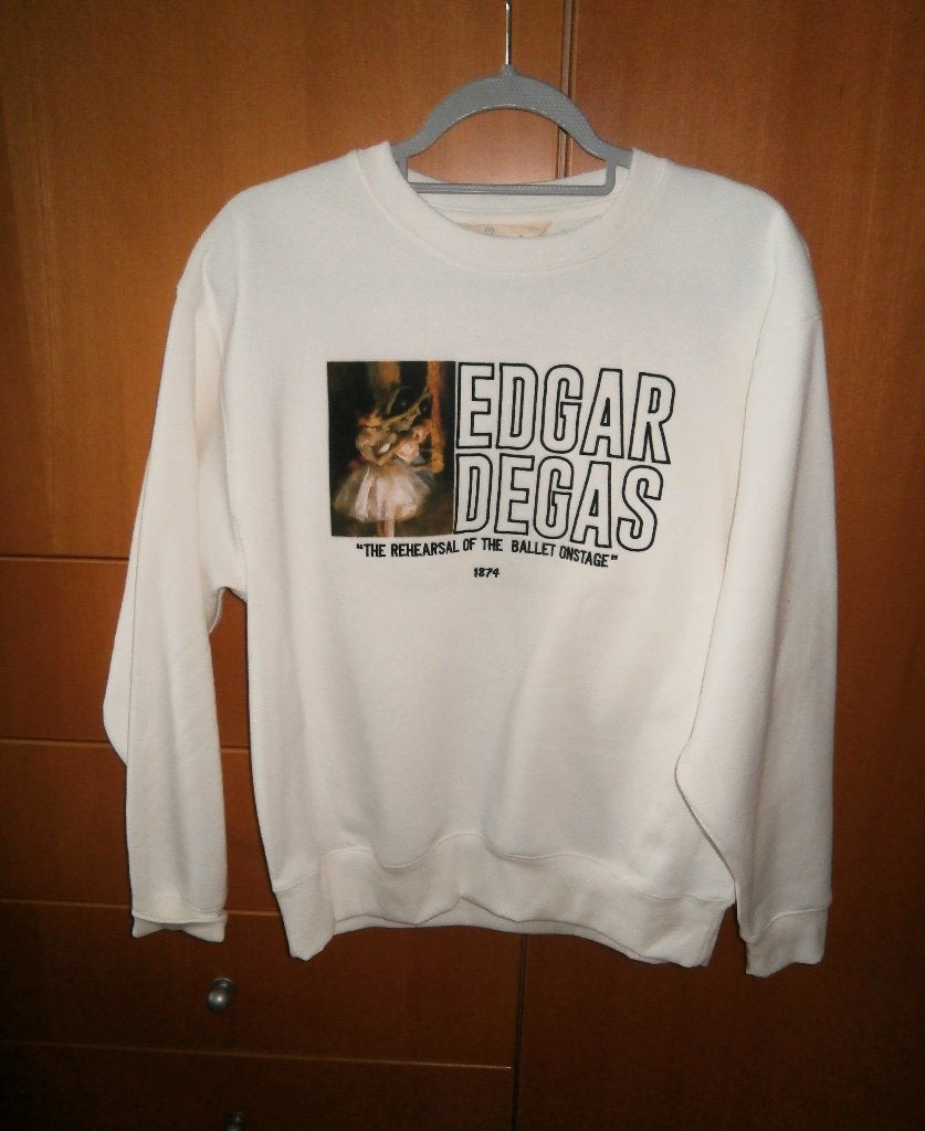 Mooi wit Art sweatshirt mt S valt als M (Edgar Degas) Ballet, Kleding | Dames, Maat 38/40 (M), Wit, Nieuw, Ophalen of Verzenden