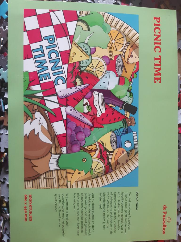 Puzzelbox 1000 stukjes - Picnic Time, Hobby en Vrije tijd, Denksport en Puzzels, Ophalen, 500 t/m 1500 stukjes, Zo goed als nieuw