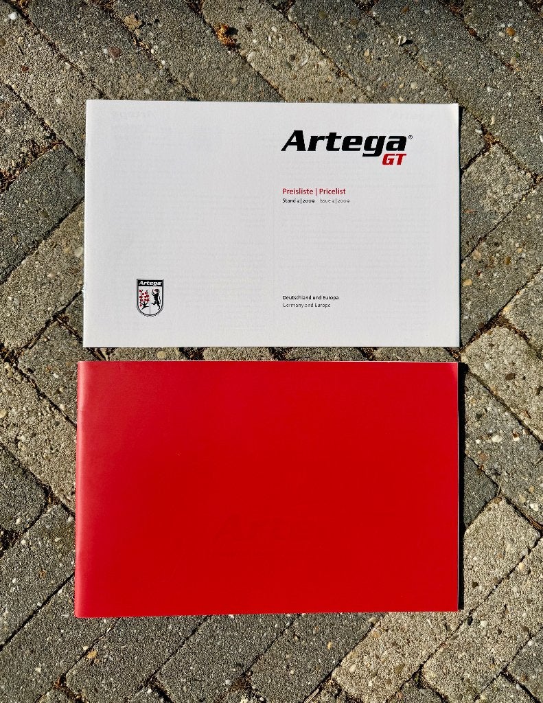 ARTEGA GT brochure en prijslijst ENGELS | DUITS, Ophalen of Verzenden, Zo goed als nieuw, Overige merken