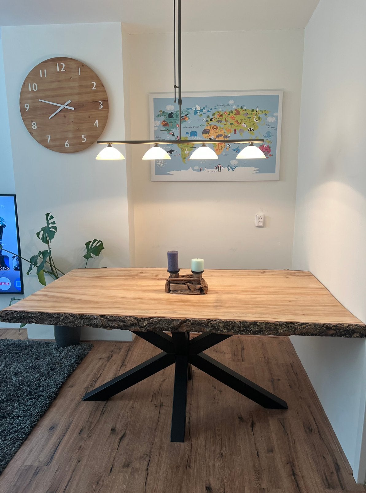 Eettafel van boomstam hout, Ophalen, Overige materialen, 100 tot 150 cm, Nieuw
