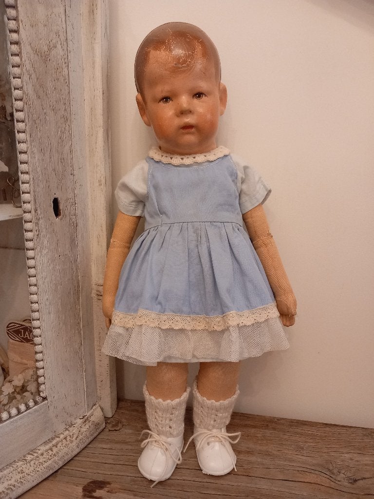 Vintage poppenkleertjes 4 delig set jaren 50, Ophalen of Verzenden, Gebruikt, Kleertjes