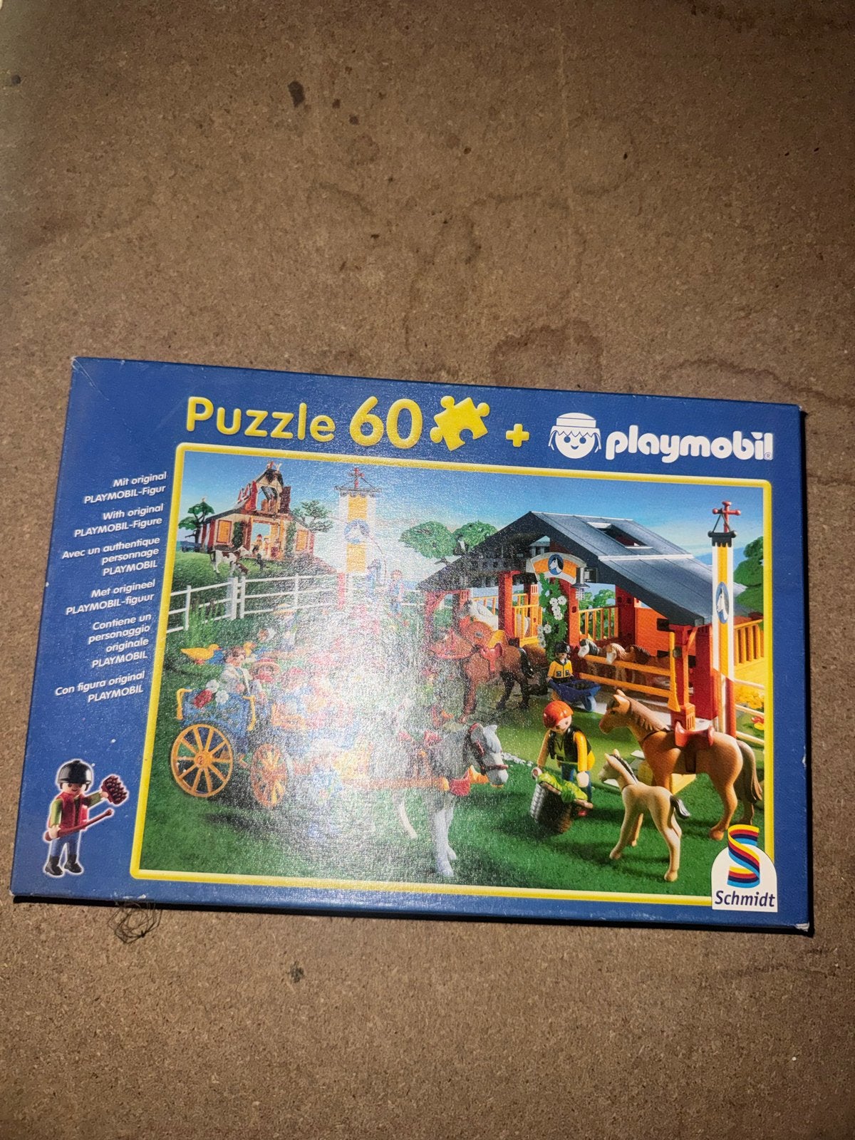 Playmobil Boerderij Puzzel 60 Stukjes met Figuur, Ophalen of Verzenden, Minder dan 500 stukjes, Gebruikt, Legpuzzel