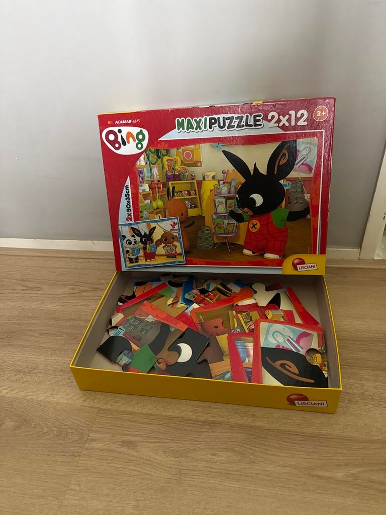 Bing Maxi Puzzel 2x12 stukjes, Kinderen en Baby's, Speelgoed | Kinderpuzzels, Ophalen, 10 tot 50 stukjes, Gebruikt, 2 tot 4 jaar