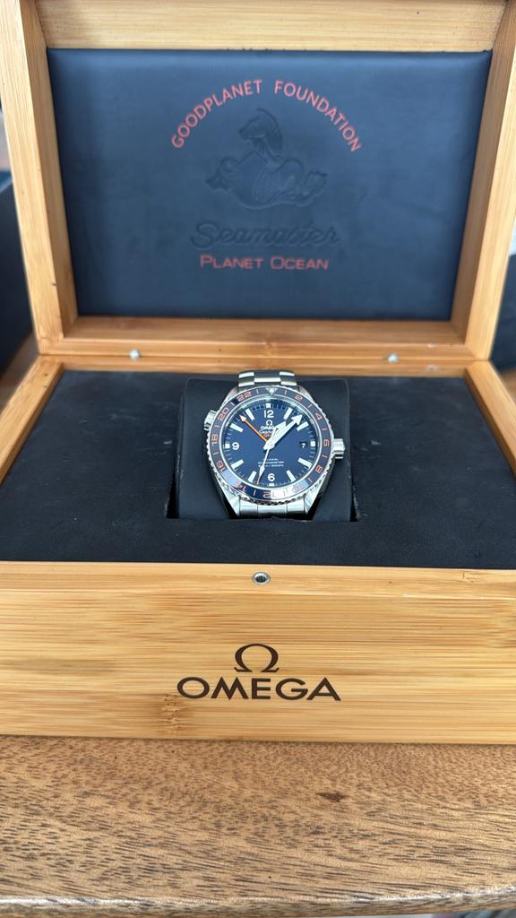 Omega Seamaster Planet Ocean GMT Co-Axial Chronometer, Sieraden, Tassen en Uiterlijk, Horloges | Heren, Ophalen, Staal, Gebruikt
