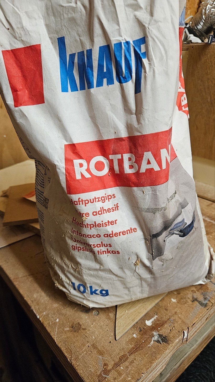 Knauf Rotband Hechtpleister - Meer dan halve zak 10kg, Ophalen, Gebruikt, Overige typen