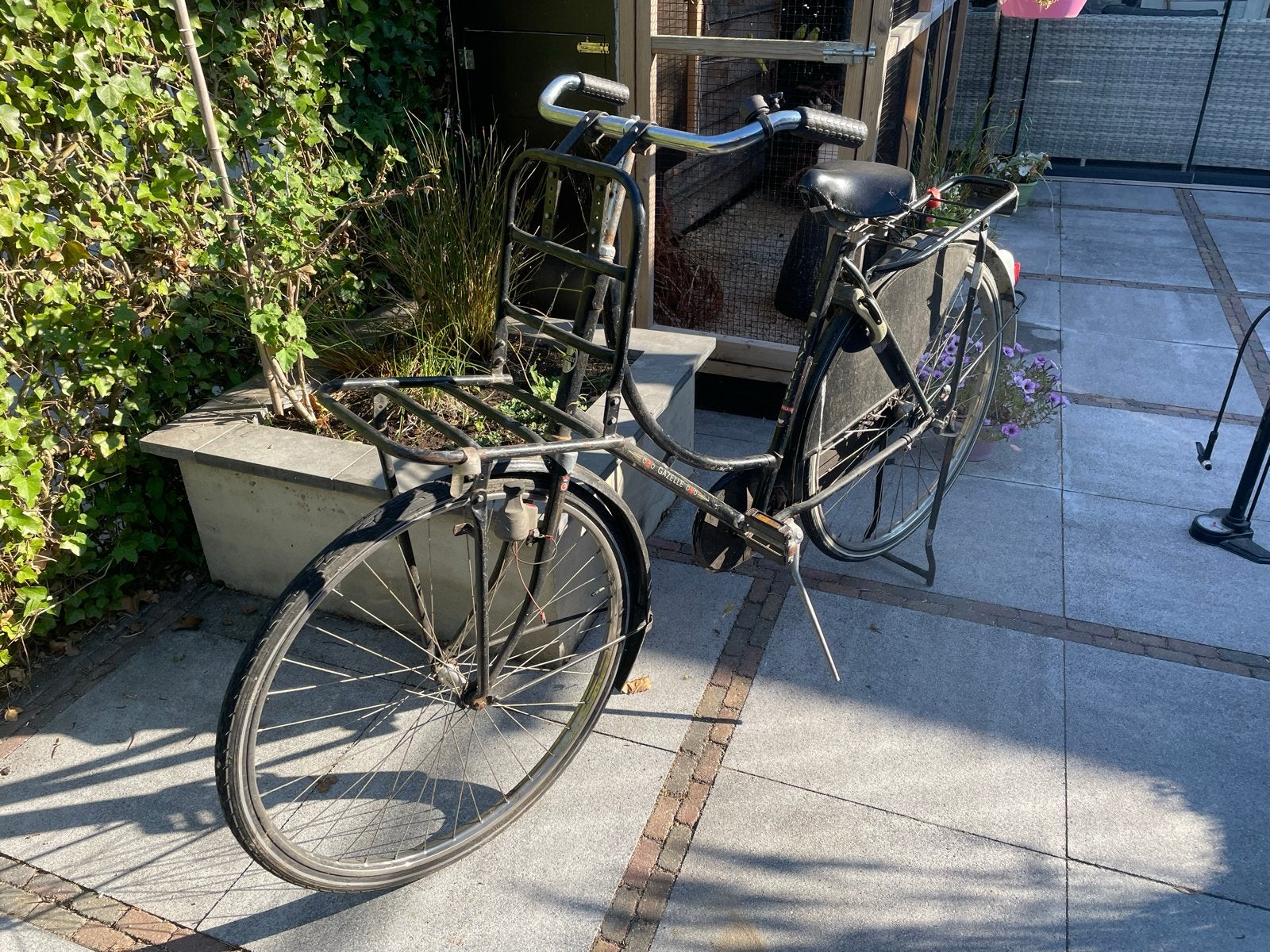 Gebruikte transportfiets met voordrager en terugtraprem, Terugtraprem, Ophalen, Overige merken, 53 tot 56 cm