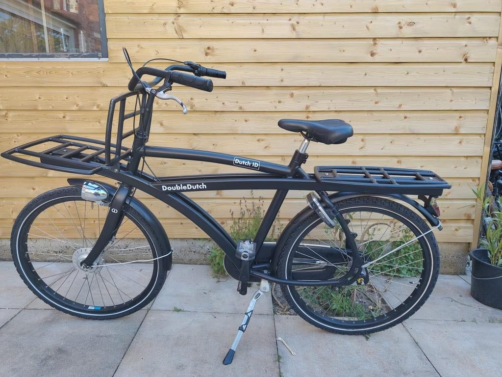 Dutch ID Transportfiets - Double Dutch - Mat Zwart, Fietsen en Brommers, Zo goed als nieuw, 57 tot 61 cm, Schijfrem, Ophalen