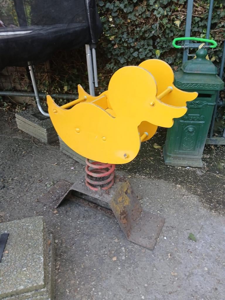 Gele eend veerwippertje voor speeltuin, Ophalen, Gebruikt, Jongen of Meisje