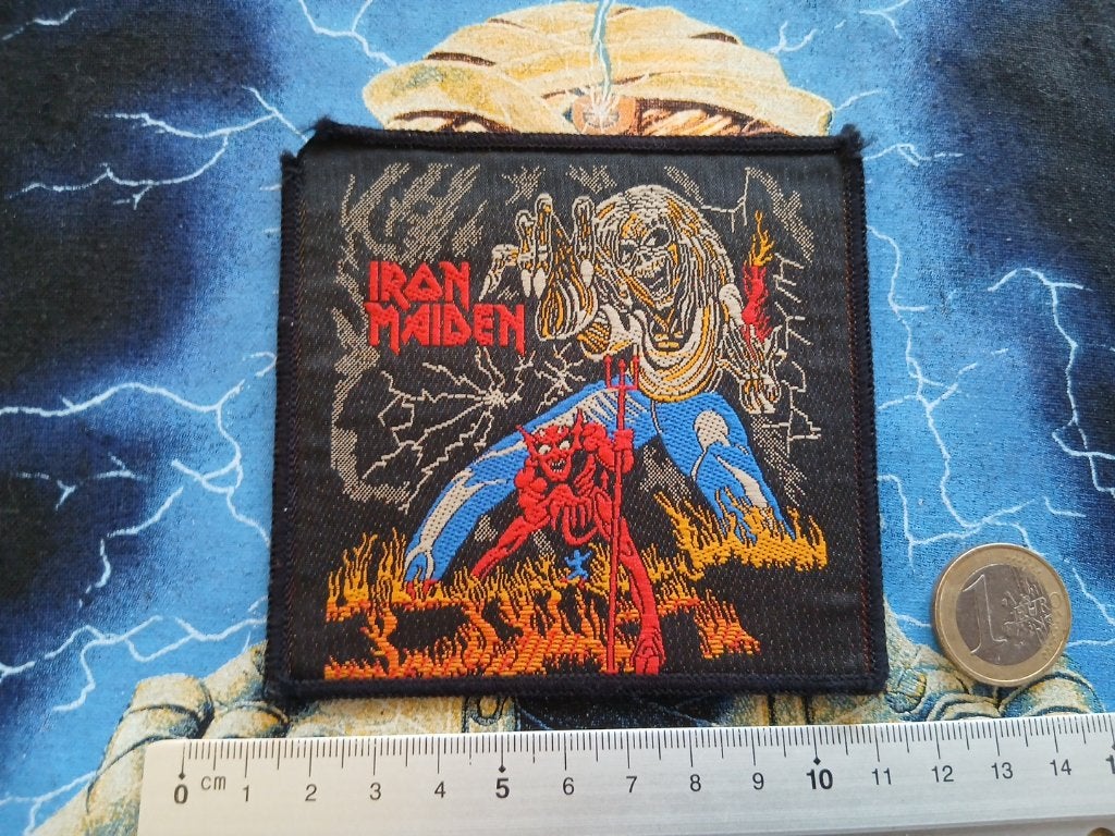 Iron Maiden vintage 1982 The number of the Beast patch 65, Ophalen of Verzenden, Zo goed als nieuw, Kleding