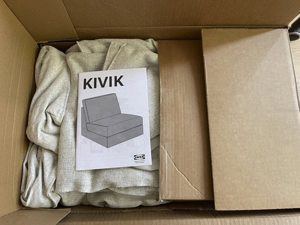 IKEA Kivik hoes 1-zitsslaapbank / slaapstoel, licht grijs, Eenpersoons, Nieuw, 75 tot 100 cm, Ophalen of Verzenden
