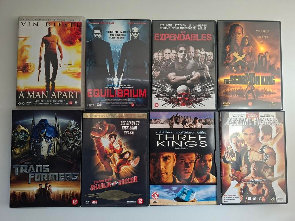8 Actiefilms op DVD (Engelstalig), Ophalen of Verzenden, Zo goed als nieuw