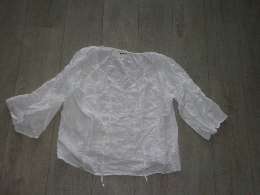 witte linnen damestuniek van Rodier, maat L, Ophalen of Verzenden, Zo goed als nieuw, Maat 42/44 (L), Wit