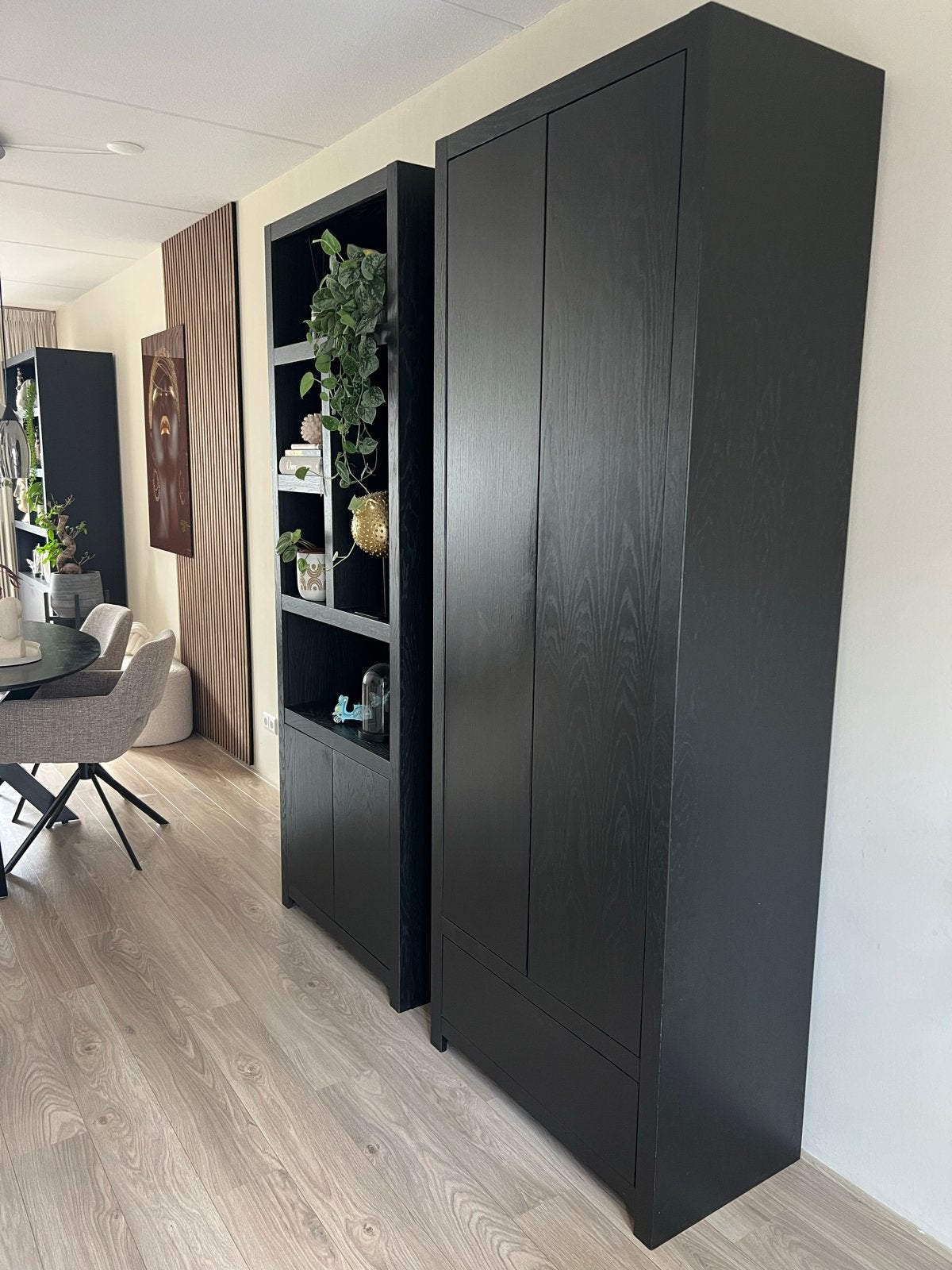 Diamond opbergkast - Zwart eiken fineer - Zen Lifestyle, Ophalen, Zo goed als nieuw