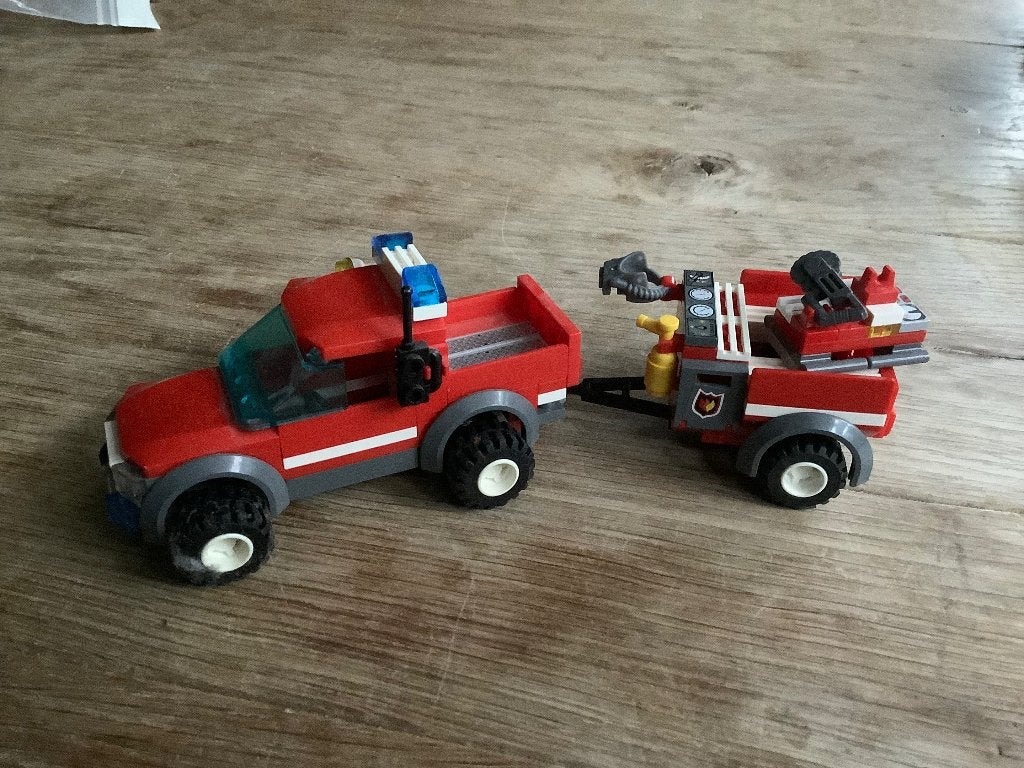 LEGO City Brandweer Pick-up met Trailer (Compleet), Lego, Ophalen of Verzenden, Compleet, Complete set