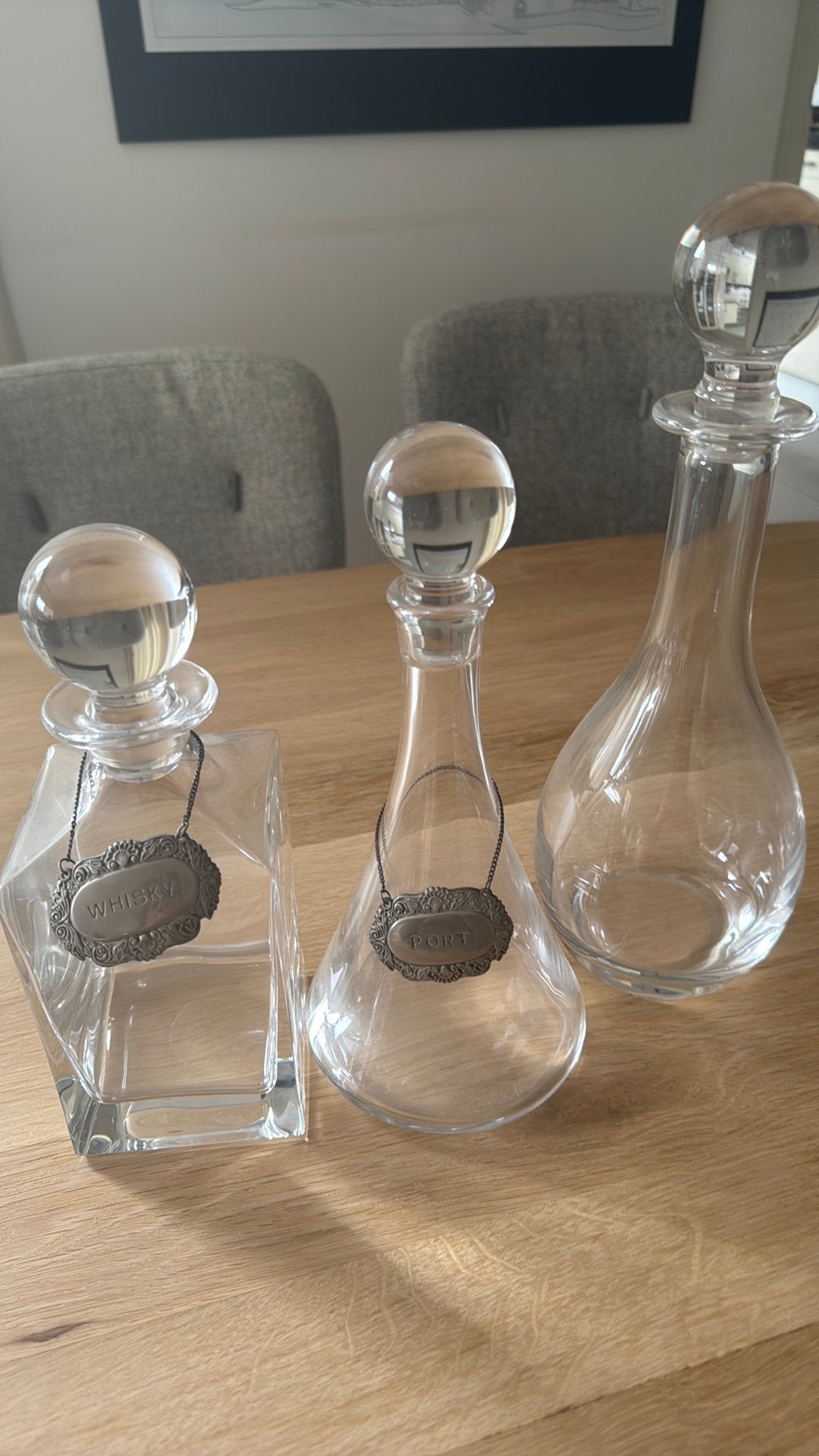 Set karaffen Bourgogne Albert Heijn kristal 3stuks, Ophalen of Verzenden