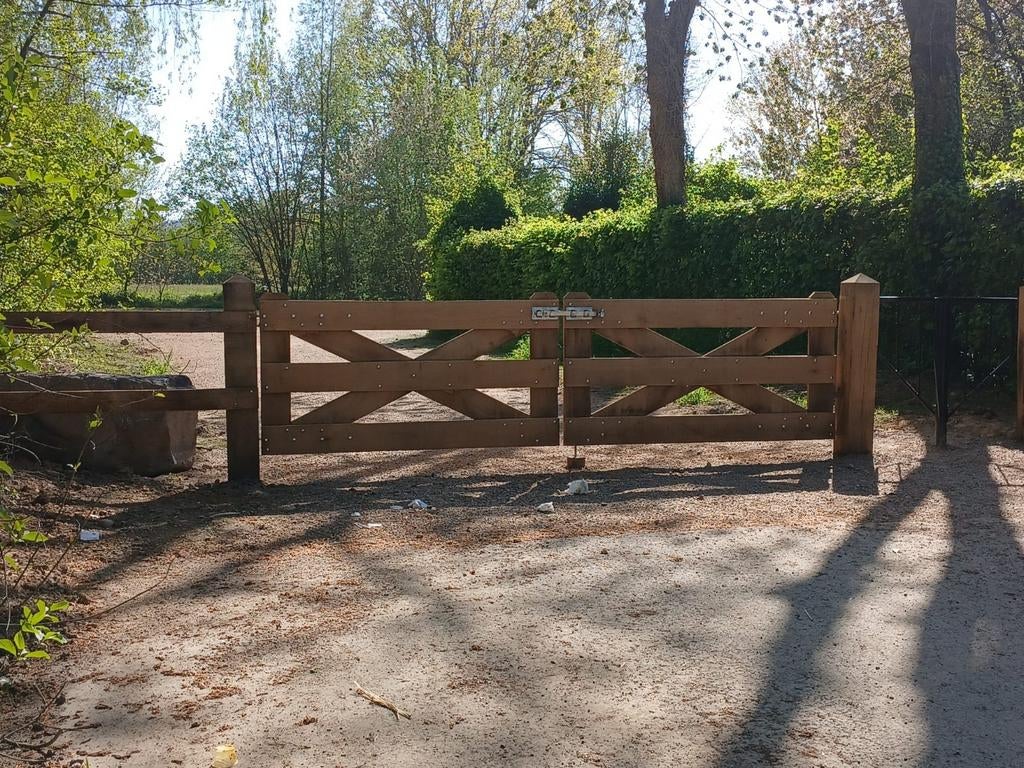 Eiken houten landhek - op maat, Ophalen, Nieuw, 150 tot 200 cm, Hout