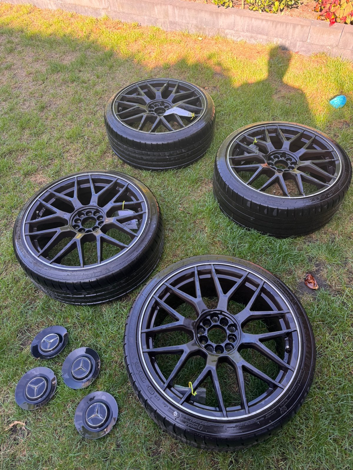 19 Inch Velgen Breedset Mercedes C Klasse 235/35 R19 100/112, Auto-onderdelen, Banden en Velgen, Gebruikt, Velg(en), 235 mm, Personenwagen