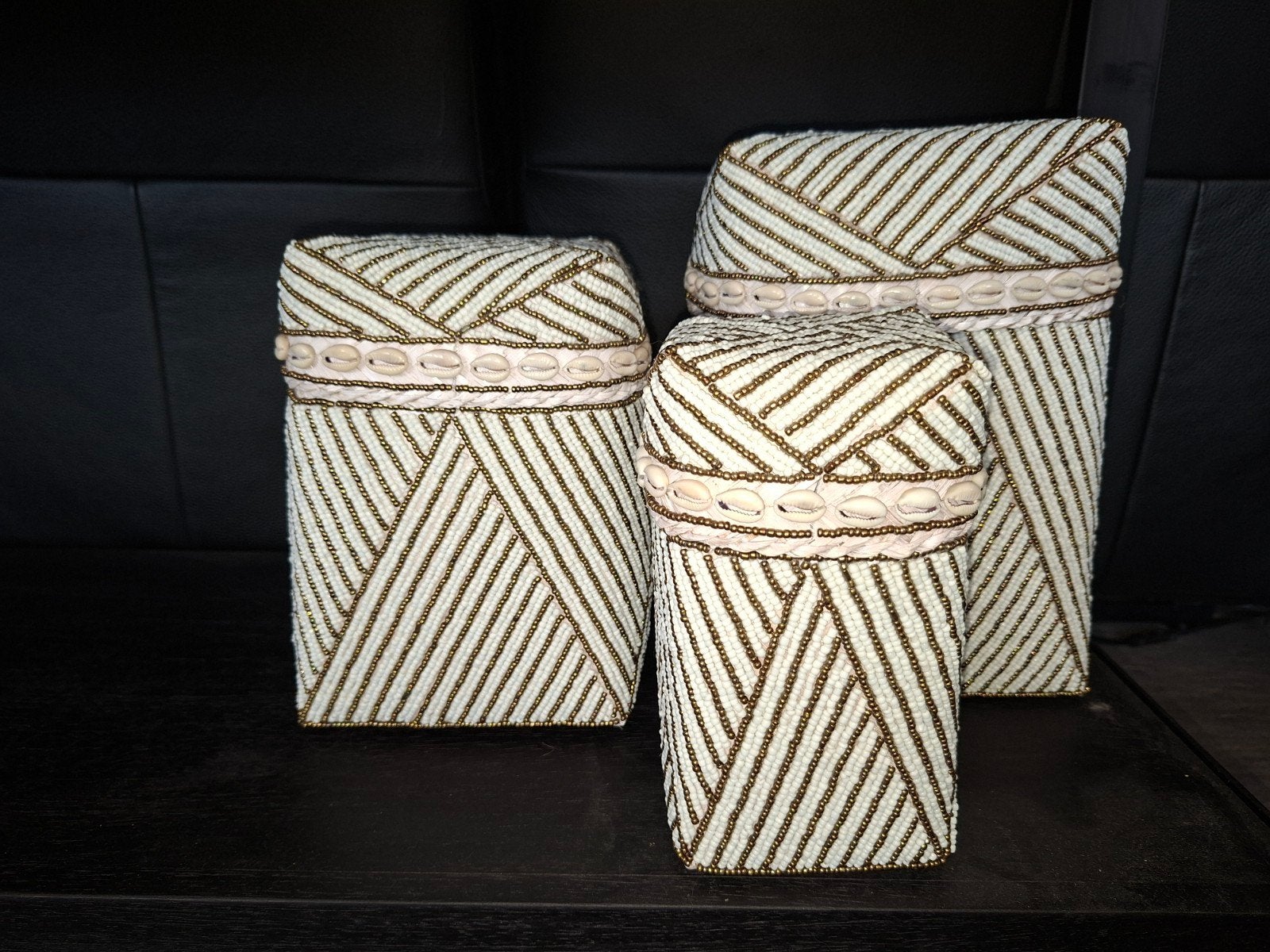 Set offermanden beige goud., Ophalen, Zo goed als nieuw