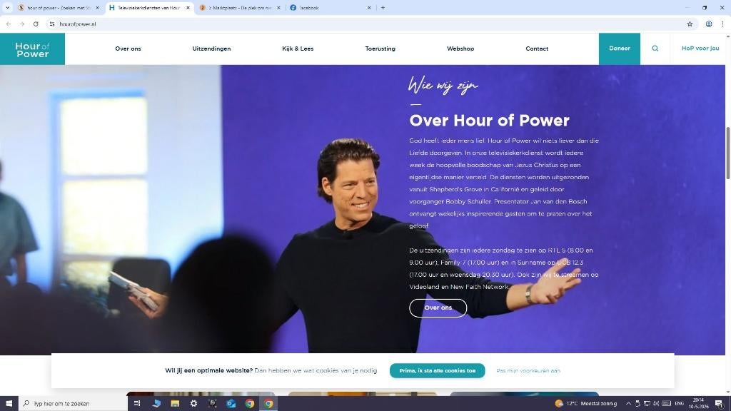 2 kaartjes  hour of power-  veenendaal 20 mei bobby schuller, Twee personen