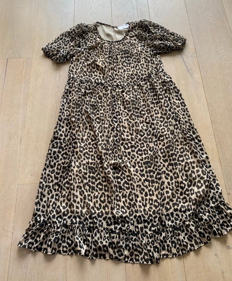Selected femme 36 jurk panterprint, Beige, Ophalen of Verzenden, Zo goed als nieuw, Maat 36 (S)