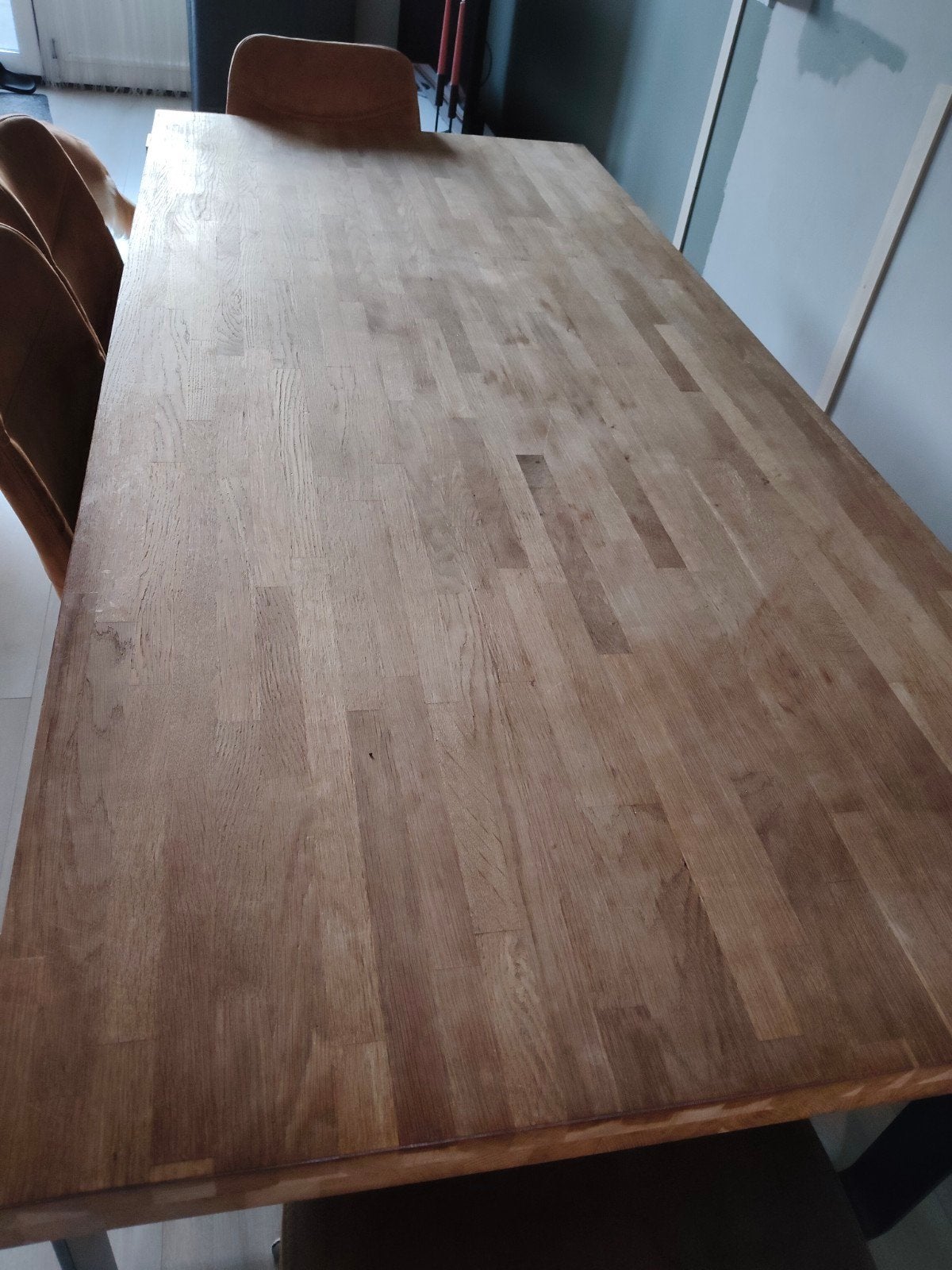 stoere eiken tafel, Ophalen, Gebruikt, Eikenhout, 50 tot 100 cm