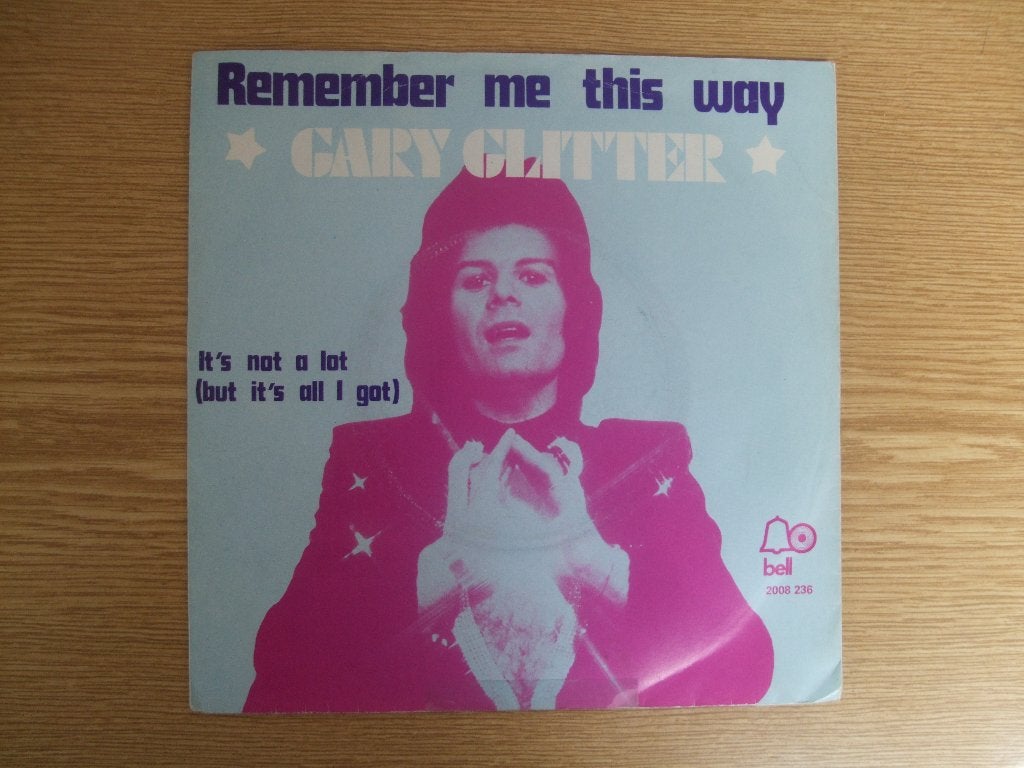 GARY GLITTER     REMEMBER ME THIS WAY / IT'S NOT A LAT, Cd's en Dvd's, Vinyl Singles, Zo goed als nieuw, Ophalen of Verzenden