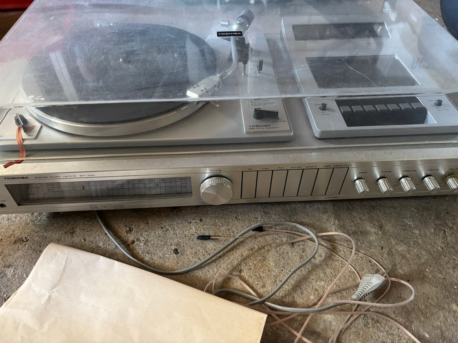 Toshiba Platenspeler met Cassettedeck en Radio, Ophalen, Gebruikt, Platenspeler, Overige merken