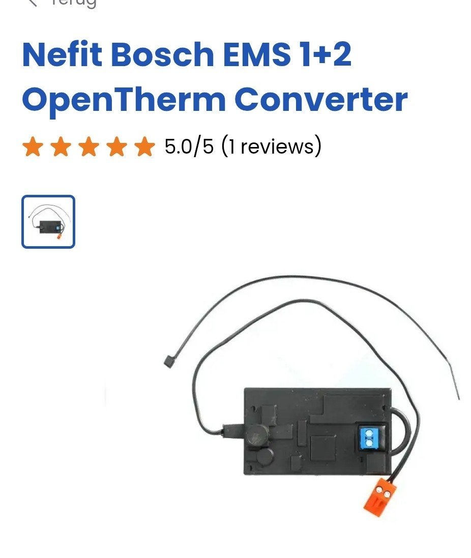 Nefit Bosch EMS OpenTherm Converter, Doe-het-zelf en Verbouw, Gebruikt, Minder dan 30 cm, Hoog rendement (Hr), Cv-ketel of Combi-ketel