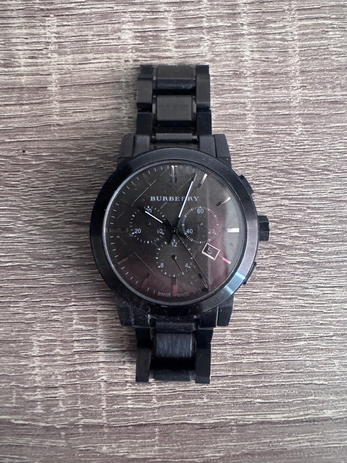 Burberry Herenhorloge Zwart -Orgineel, Ophalen, Gebruikt