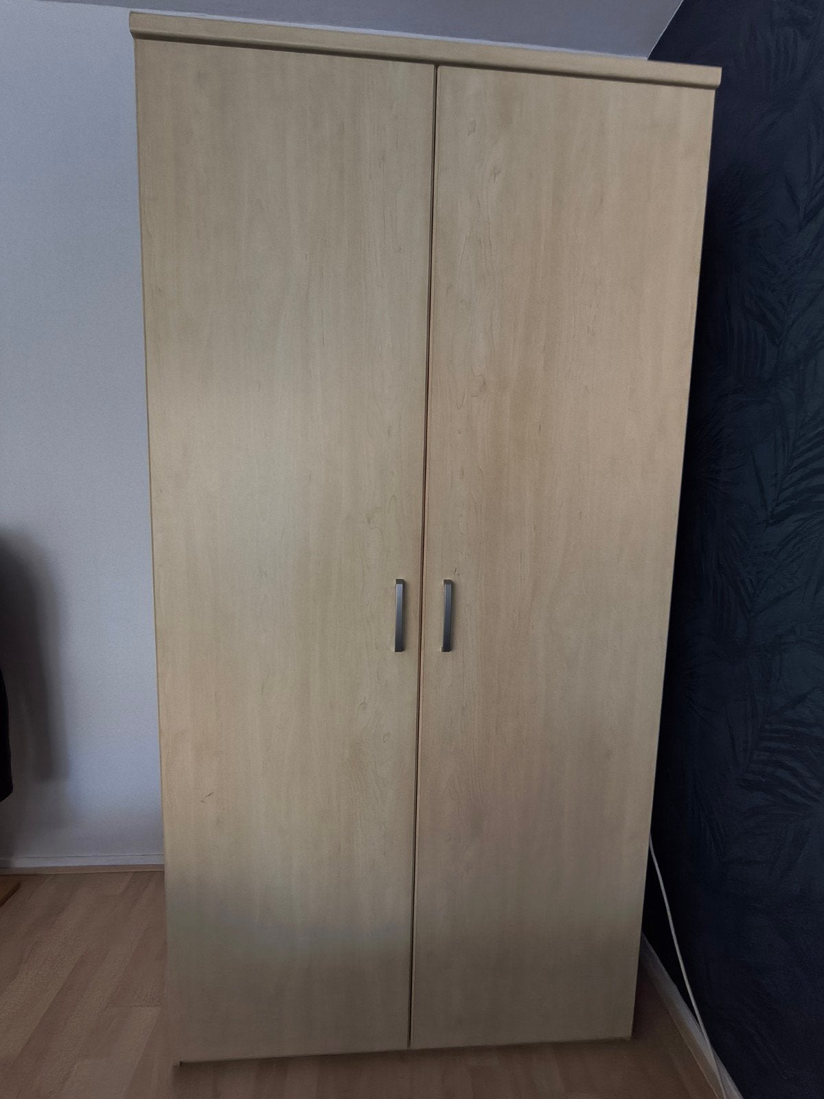 Kledingkast 2-deurs berkenfineer, Ophalen, Gebruikt, 50 tot 100 cm, 150 tot 200 cm